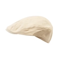 Stylish beige cotton-linen flat cap with vintage retro design for men and women - Thin Beige