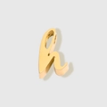 Polished gold mirror stainless steel lowercase letter h bead charm for jewelry - Lowercase h / Gold