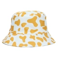 Cappello a secchiello reversibile con stampa mucca gialla su bianco per protezione solare - Taglia unica / Giallo