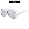 Occhiali da sole aviator futuristici argento con montatura larga e lenti grigie - Montatura Argento Lente Specchiata Argento