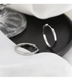 Elegant water drop hoop earrings in S925 sterling silver with a minimalist polished finish - EH-276-Silver