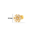 Golden flower earring with white opal petals and 0.5cm diameter secure screw back - Opal Cluster Flower (3#) / Gold Yellow