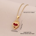 Collier sacré coeur doré avec pendentif pierre rouge et chaîne en acier inoxydable - Style Sacré-Cœur Épines Flamme (5#)