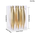 Set di 6 decorazioni natalizie dorate a fuso con texture a foglia, misura 16cm - Set da 6 / Oro