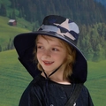 Cappello sole bimbo mimetico con tesa larga e protezione collo blu scuro e viola - Blu Navy (1183-Navy)