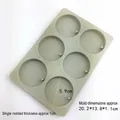 6-cavity round silicone mold for DIY aromatherapy wax tablets and handmade soap crafts - 6-Cavity Solid Round