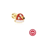 Clou d'oreille bonnet de Noël en argent S925 avec émail rouge et accents de zircon - Bonnet de Noël