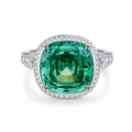 Elegante S925 zilveren ring met 10 karaat groene edelsteen en sprankelende zirkonen - US 5 / Groene Zirkonia (CBJZ137)