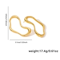 Gepolijste gouden roestvrijstalen onregelmatige oorbellen, 4,9 cm hoog en 3,1 cm breed - Streamlined Curve Style (EXRGE0544) / Goud