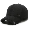 Winter-Stepp-Baseballkappe für Herren mit Ohrenschutz und warmem Fleece-Futter - Verstellbar-Verdickt / Gesteppte Karos-Schwarz