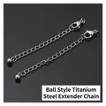 Silver titanium steel extension chain with lobster clasp and ball charm for DIY jewelry - Ball Style Extension Chain (Silver)