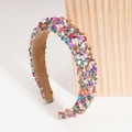 Baroque beige headband with colorful gemstones and rhinestones for women - Colorful