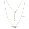 Golden 1.6mm stainless steel O-chain necklace with adjustable lobster clasp closure - Gold S-0026 (50cm)