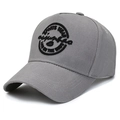 Grey cotton five-panel baseball cap with sports wear embroidery and curved brim - Gray