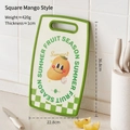 Square mango pattern food-grade plastic cutting board with green anti-slip edges - Square Mango