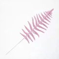 Sparkly pink glitter fern leaf spray for Christmas tree and home holiday decoration - 42 cm / Pink