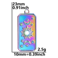 Regenbogen-Rechteck-Anhänger mit Sonne-Mond-Stern-Motiven und Maßen 23x10mm - Anhänger / bunt