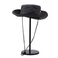 Black outdoor boonie hat with adjustable chin strap and breathable vents in side view - Dark Gray
