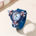 Orologio slap per bambini con aerei rotanti e cinturino in silicone blu sportivo - Stile Aereo Cartone Animato (2#)
