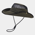 Waterproof quick-dry outdoor sun hat with wide brim and breathable mesh in olive green - Army Green