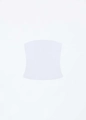 Elastic seamless strapless bandeau top in white finish with soft athletic fabric - XS / White