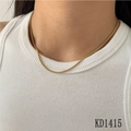 Elegante collar de cadena de serpiente dorada para mujer en acero con diseño minimalista - Dorado (KD1415)