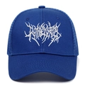 Gorra trucker azul marino Gothic Street Punk con bordado 3D blanco en el frente - Ajustable / Azul