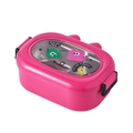 Dopamin-Stil Brotdose aus 304 Edelstahl in Rosa mit zwei Fächern und Cartoon-Motiv-Deckel - Barbie-Rosa