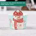 Moldes de papel para cupcakes de Navidad con diseño de muñeco de nieve, pack de 50 - Moldes de Muñeco de Nieva / 50 Piezas