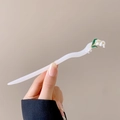 Elegant white lily of the valley hair pin with green leaves for traditional hairstyles - 147# White Jade Wind Chime Hairpin (Bagged)