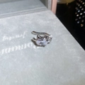 Detailed macro view of a silver cat-shaped ear cuff with sparkling zircon stone setting - Cute Cat Shape Zircon Style (2#)