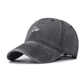 Casquette de baseball vintage gris foncé lavé avec broderie Disco blanche et six panneaux - Disco Noir