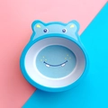 Eco-friendly blue cartoon hippo bamboo fiber bowl with double handles for toddlers - Blue Hippo Bowl (049)