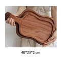 Handcrafted ebony wood cutting board set with natural grain and practical handles - Butterfly Plate 40*23*2cm