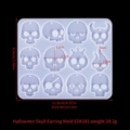 Halloween Silikonform für Totenkopf-Ohrringe zur DIY-Schmuckherstellung mit Maßen - Totenkopf Ohrringform-ED#183