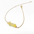 Pulsera dorada minimalista con piedras de cristal amarillo natural irregular y cierre de langosta - Citrino