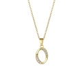 18K gold plated necklace with crystal-encrusted letter O pendant on a delicate chain - Letter O