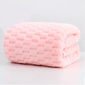 Pink waffle texture coral fleece bath towel with plush absorbent microfiber material - 70x140cm Bath Towel / Pink