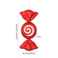 Red candy cane Christmas tree ornament with white spiral pattern and 19.5cm height - 19cm Spiral Swirl Painted Decoration