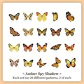 Vintage butterfly sticker set with 20 realistic designs and 40 pieces for journaling - Amber Shadow-40PCS