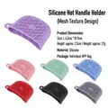 Multi-color silicone oven mitts set with non-slip diamond texture for kitchen use - Mesh Wrist Clips (2 Pieces/pair) / Red