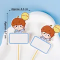 Set of 40 cartoon boy cake toppers for graduation party decoration 4.3x6.7cm - Writable Boy 40 Pcs