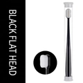 Black flat head toothbrush with high-density ultra soft bristles and transparent storage tube - Flat Head Tube / Black