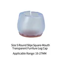 Transparent silicone chair leg protector size 5 with felt bottom for 16-27mm feet - No.5 Round Square Mouth (16-27mm)