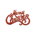 Ornamento natalizio rosso glitterato Merry Christmas per decorazione albero di Natale - 15cm x 9cm / Rosso