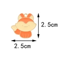 Orange and cream cartoon fox alloy pendant charm in drip oil style, size 2.5cm x 2.5cm - 2.5cm x 2.5cm