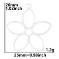 Dimensiones de un colgante de flor de acero inoxidable de 26mm para bisutería - Colgante / Color Acero