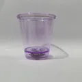 Purple transparent LED beaded cup for parties with glowing base and plastic finish - Transparent Light Purple LED Glow Cup (No Hole)