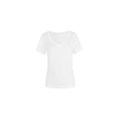 Relaxed fit white V-neck T-shirt in premium Tencel wool blend fabric for a soft feel - XS / White