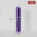 Purple 5ml portable refillable perfume atomizer with dimensions 81mm by 17mm - Bright Purple